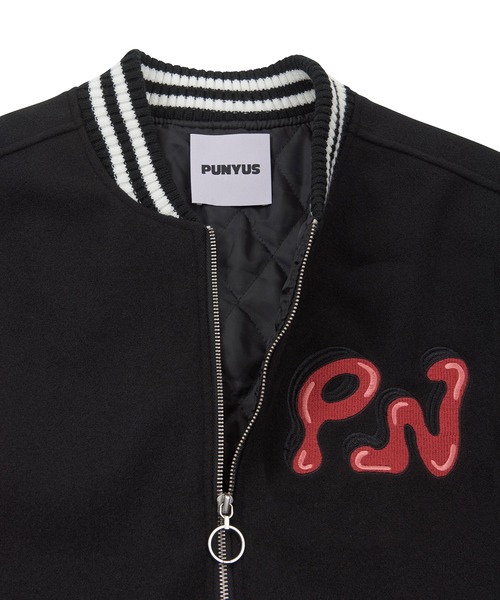 「PUNYUS」 スタジャン 4 ブラック レディース_画像2