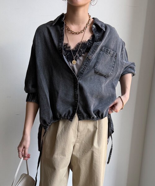 ブラウス シャツ リヨセルデニムシャツ レディースの画像