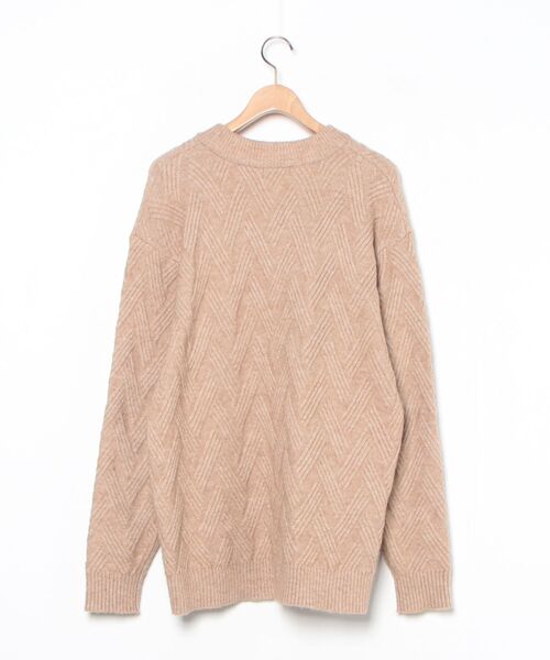 「NAVY」 長袖ニット X-LARGE ベージュ メンズ_画像2