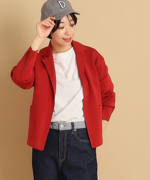 「Dessin」 ニットカーディガン 02 レッド レディース_画像3