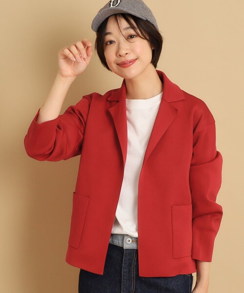 「Dessin」 ニットカーディガン 02 レッド レディース_画像4