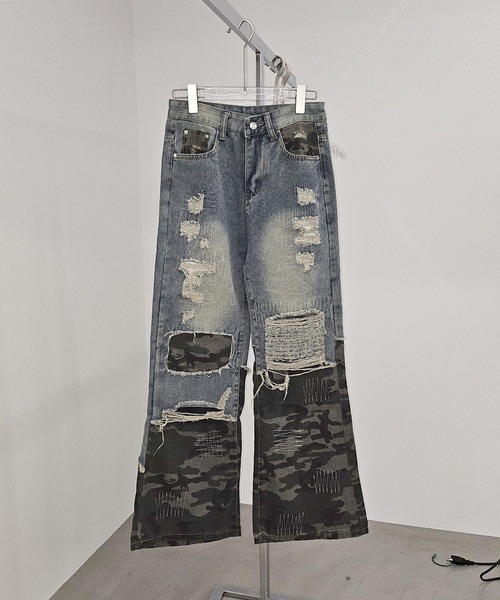 WESTBOY（ウエストボーイ） ワイドパンツ ジーンズ カモフラ パッチ 