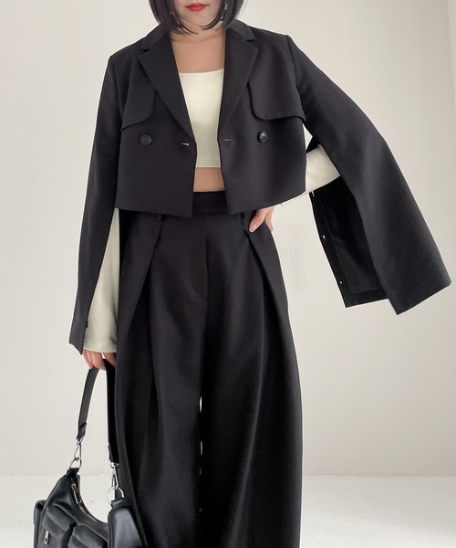 「Heather」 テーラードジャケット FREE ブラック レディース_画像3