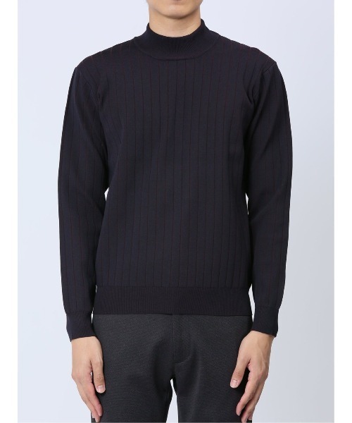 「renoma HOMME」 長袖ニット MEDIUM ブラック メンズ_画像4