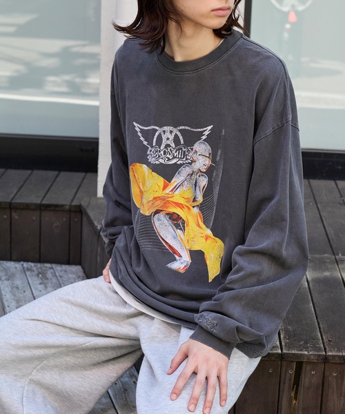 「MONO-MART」 「retock's」長袖カットソー「kissコラボ」 L グレー レディース_画像7