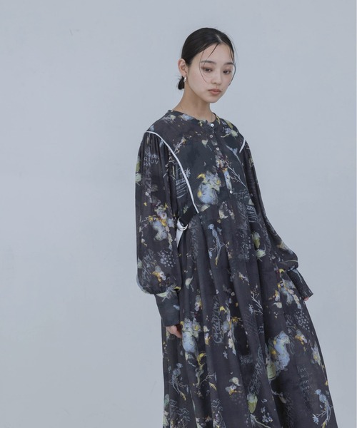 Eimee Law バードボタニカルプリントワンピース　新品 Eimee Law（エイミーロウ） ワンピース バードボタニカルプリント