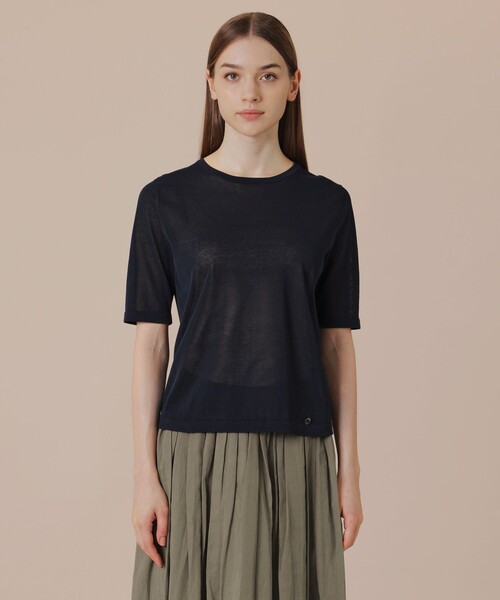 「MACKINTOSH LONDON」 半袖ニット 40 ネイビー レディース_画像6