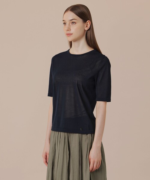 「MACKINTOSH LONDON」 半袖ニット 40 ネイビー レディース_画像7
