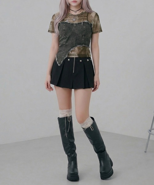 Diable baiser（ディアブルベーゼ） tシャツ Y2K グランジ フリンジ 