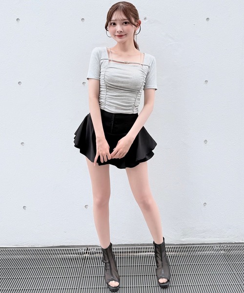 NOMAE（ノーマエ） tシャツ 半袖 ダブルギャザートップス レディース 