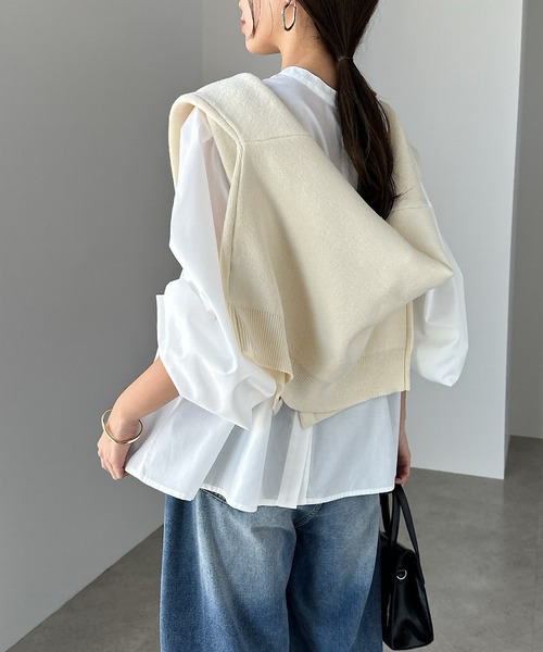「andme」 「alma design」長袖ブラウス M ブラック レディース_画像5