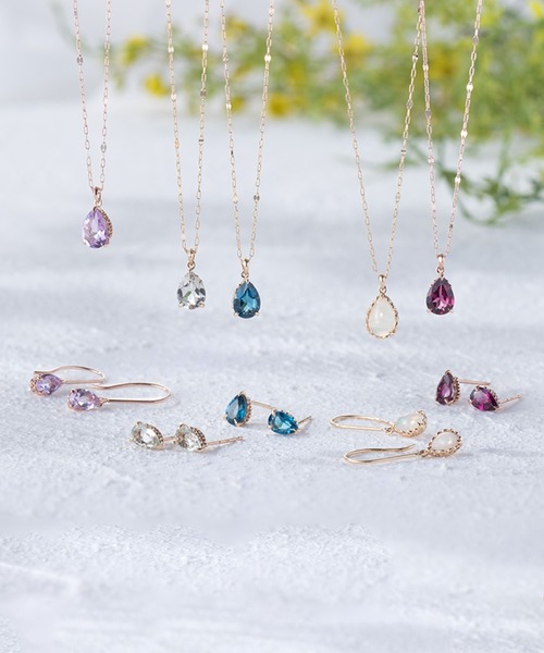 ネックレス K10PG ロードライトガーネット ネックレス レディースの画像