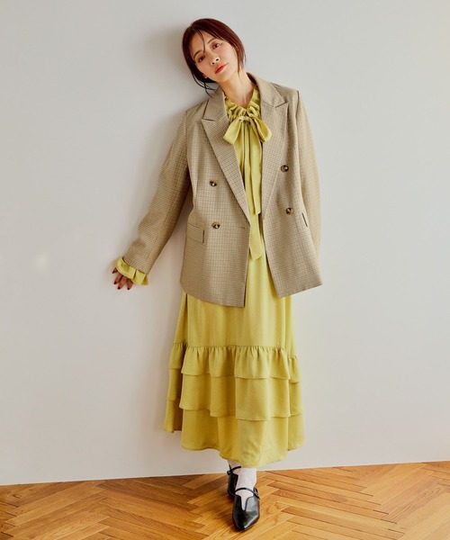 「mysty woman」 長袖ワンピース FREE ブラック レディース_画像2