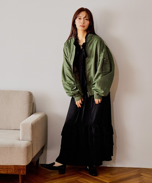 「mysty woman」 長袖ワンピース FREE ブラック レディース_画像4