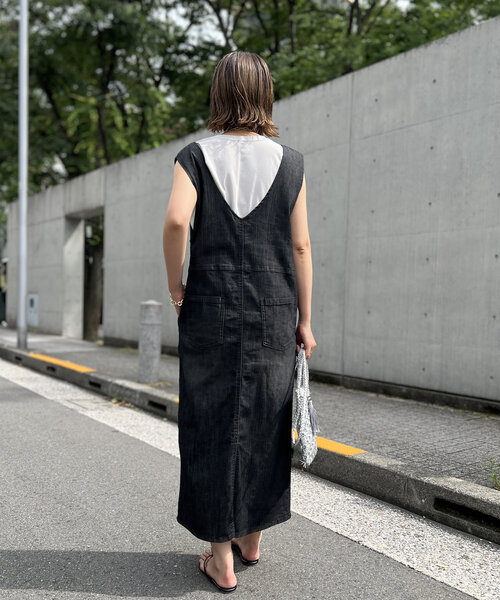 「un dix cors」 サロペットスカート L ブラック レディース_画像8