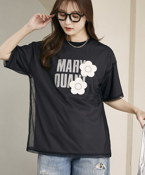 「MARY QUANT」 半袖カットソー「PUBLUXコラボ」 フリ- チャコールグレー レディース_画像3