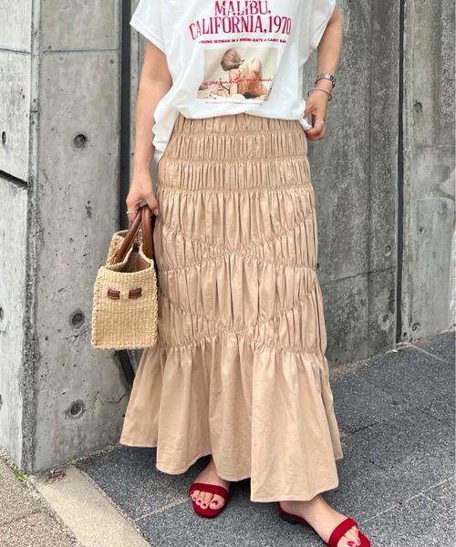 Cura Closet ロング スカート 夏 「@loverara.loverara コラボ