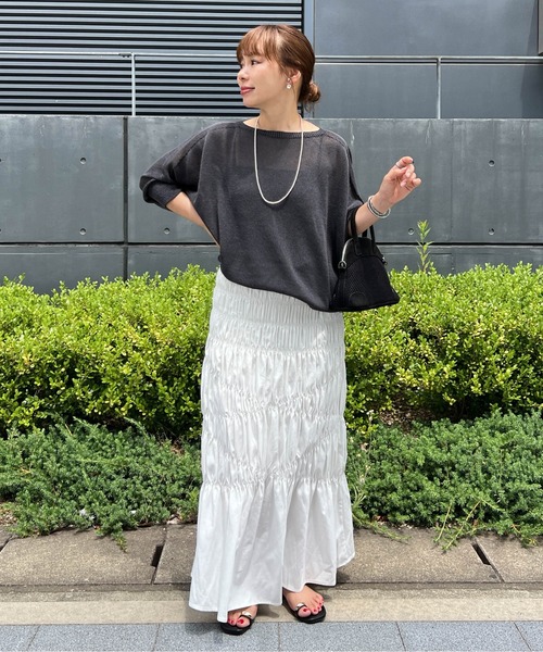 Cura Closet ロング スカート 夏 「@loverara.loverara コラボ