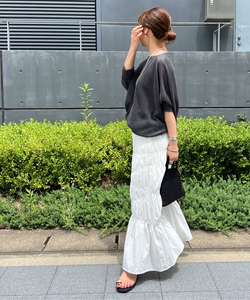 Cura Closet ロング スカート 夏 「@loverara.loverara コラボ
