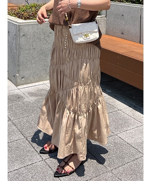 Cura Closet ロング スカート 夏 「@loverara.loverara コラボ