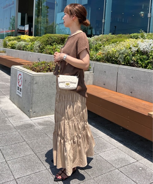 Cura Closet ロング スカート 夏 「@loverara.loverara コラボ
