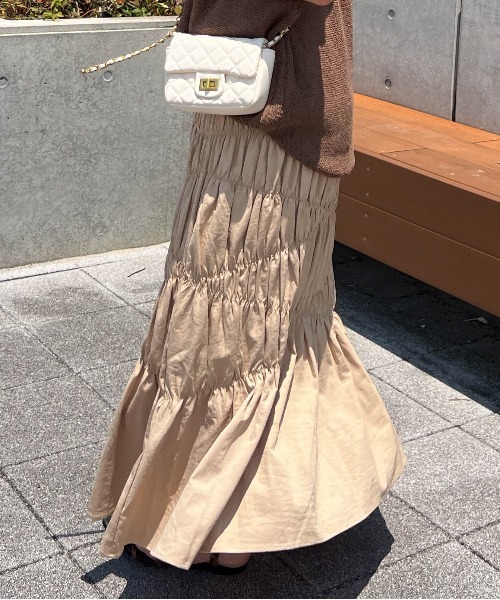 Cura Closet ロング スカート 夏 「@loverara.loverara コラボ