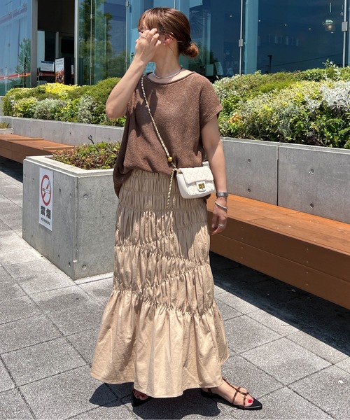 Cura Closet ロング スカート 夏 「@loverara.loverara コラボ