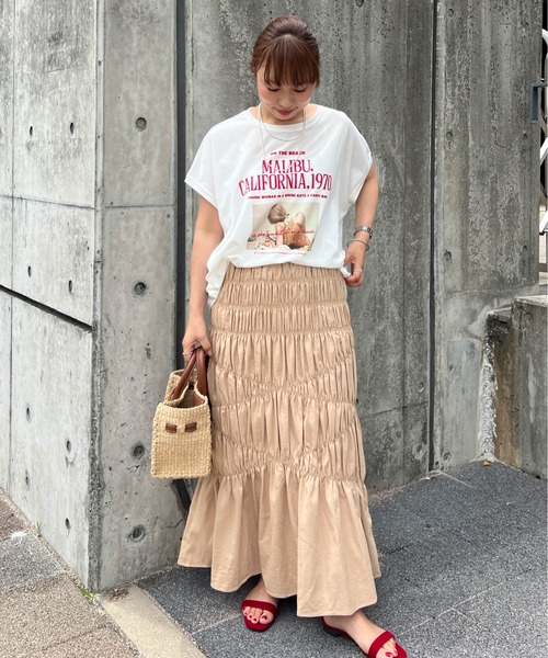 Cura Closet ロング スカート 夏 「@loverara.loverara コラボ
