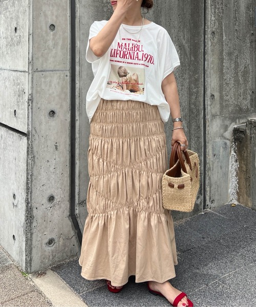 Cura Closet ロング スカート 夏 「@loverara.loverara コラボ