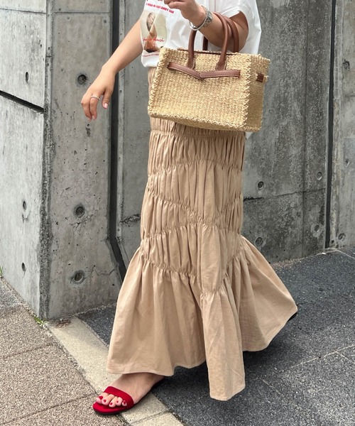 Cura Closet ロング スカート 夏 「@loverara.loverara コラボ