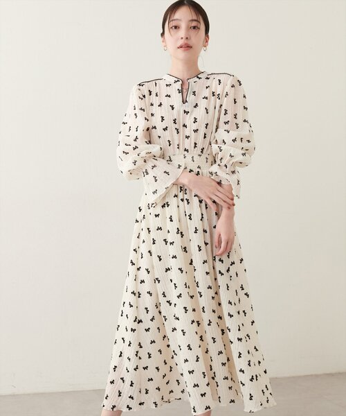 「natural couture」 長袖ワンピース MEDIUM ホワイト レディース_画像5