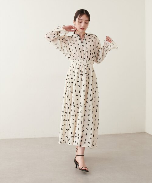 「natural couture」 長袖ワンピース MEDIUM ホワイト レディース_画像7