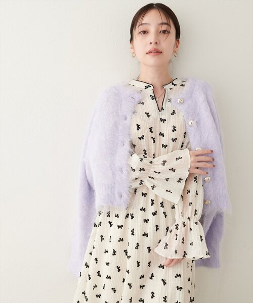 「natural couture」 長袖ワンピース MEDIUM ホワイト レディース_画像8