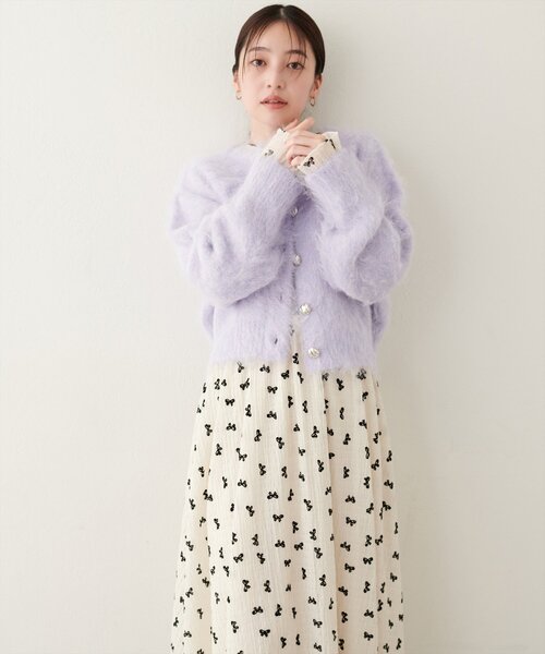 「natural couture」 長袖ワンピース MEDIUM ホワイト レディース_画像9