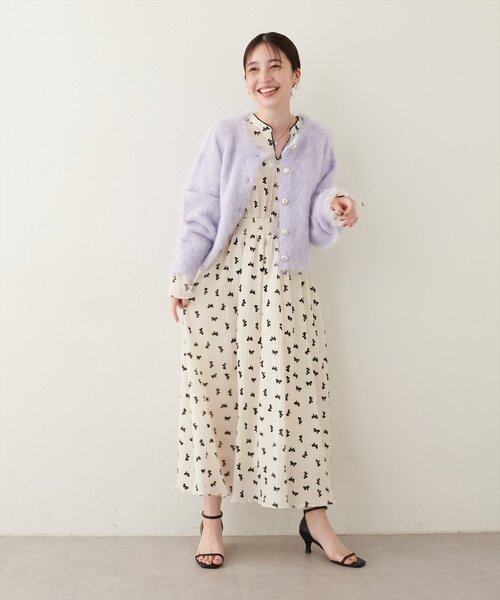 「natural couture」 長袖ワンピース MEDIUM ホワイト レディース_画像10