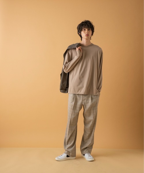 極美品 アダムエロペ × OGUZ 別注 T/R ストレッチ ルーズ スーツ M ADAM ET ROPE'（アダムエロペ） ワイドパンツ スラックス 「OGUZ