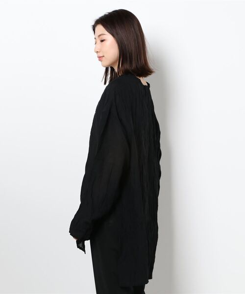 STYLEBLOCK ブラウス シャツ ワッシャーポプリンしわ加工T