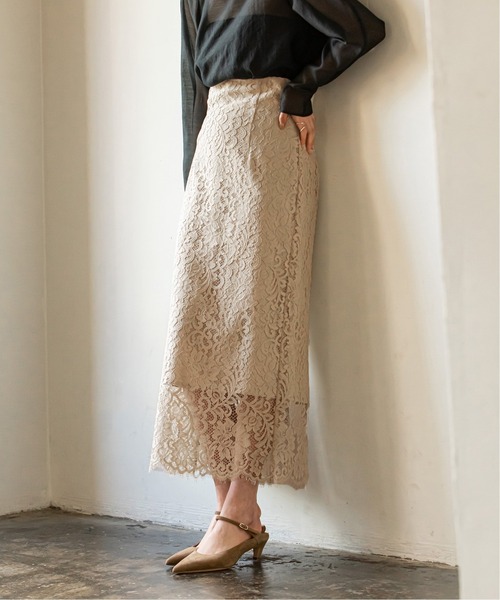 NOBLE スカート リバーレースIラインスカート : ZOZOTOWN Yahoo