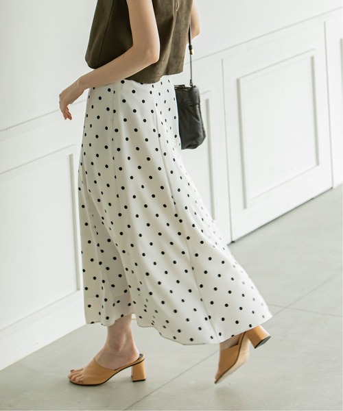 【美品】NOBLE ドット柄 フレアスカート size38 NOBLE スカート 《追加》ドットプリントフレアースカート