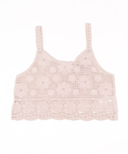 12/5までの期間限定値下げOmekashi 花柄刺繍 キャミソール 黒【新品】 レディース】Floral Jacquard Fraise Stitch Camisole Top | Mame