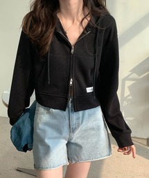 BEEDEN バックロゴ クロップド丈 ジップアップ パーカー FRONT LOGO ZIPUP HOODIE（パーカー）｜BEEDEN（ビーデン）の