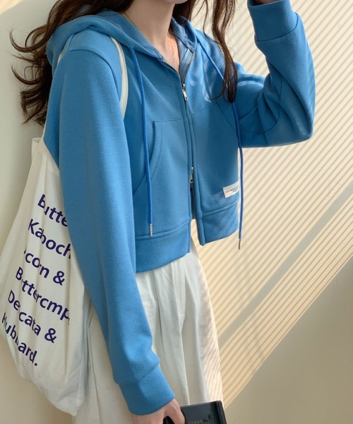 BEEDEN バックロゴ クロップド丈 ジップアップ パーカー FRONT LOGO ZIPUP HOODIE（パーカー）｜BEEDEN（ビーデン）の