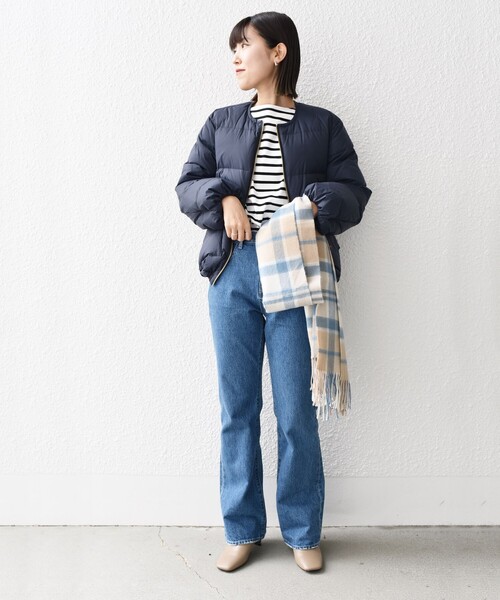 SHIPS ダウン ダウンジャケット *ノーカラーショートダウン