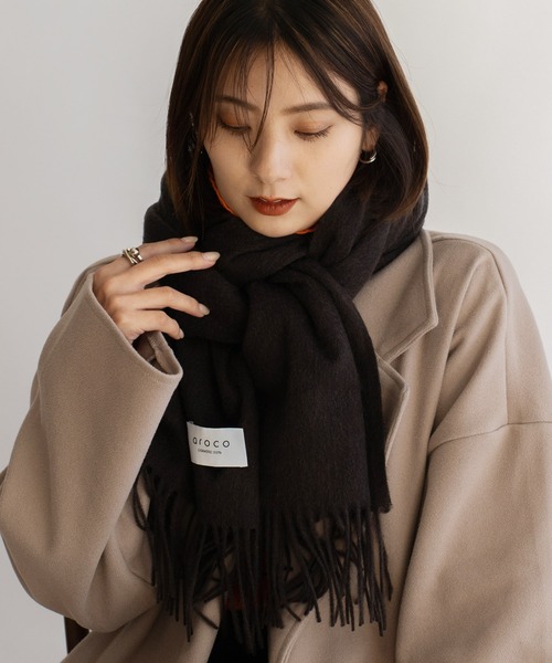 NOBLE カシミヤ100% 黒ストール カシミヤ100 NOBLE ORIGINALカシミヤストール グレー - メルカリ