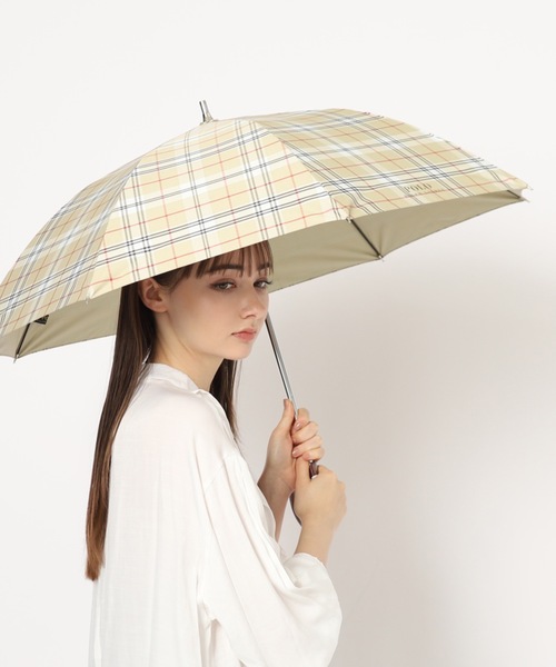 極美品！RALPH LAUREN チェック柄 日傘 POLO RALPH LAUREN 折りたたみ傘 遮光 晴雨兼用 自動開閉