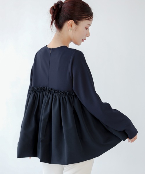 tシャツ バルーン切り替えペプラムトップス レディース Fit more tシャツ バルーン切り替えペプラムトップス レディース