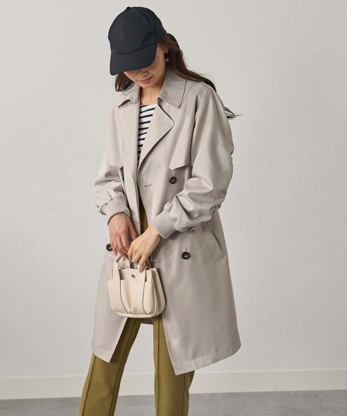 ✨美品✨【perna】トレンチコート　ベージュ　ペルナ　スプリングコート　L BELLUNA PLUS（ベルーナプラス） トレンチコート コート 花粉対策！袖