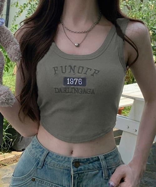 メタリックロゴ タンクトップ ブラック 袖なし Tシャツ nr9664 miniministore タンクトップ ノースリーブ ロゴタンクトップ