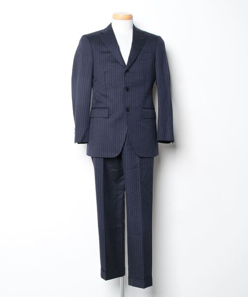 BEAMS F」 ストライプ柄スーツ 46 8R ネイビー メンズ : 83466163 