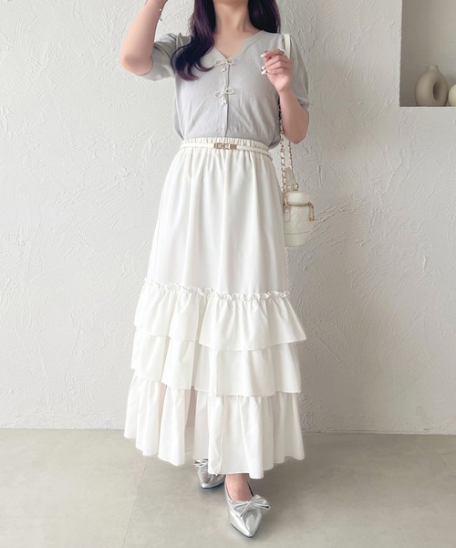 美品✳︎ロングカーデアンサンブル♡ビジュー✳︎アプ one after another NICE CLAUP カーディガン 「新色追加」ビジュー